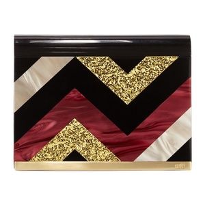 RAFE NY Rare Lisa Medium Flap Crossbody Bag Black Burgundy Ivory Neiman Marcus